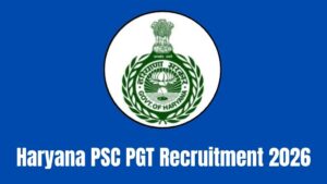 Haryana PSC PGT Recruitment 2026