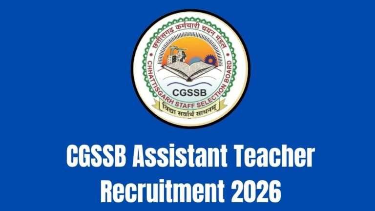 CGSSB Assistant Teacher Recruitment 2026