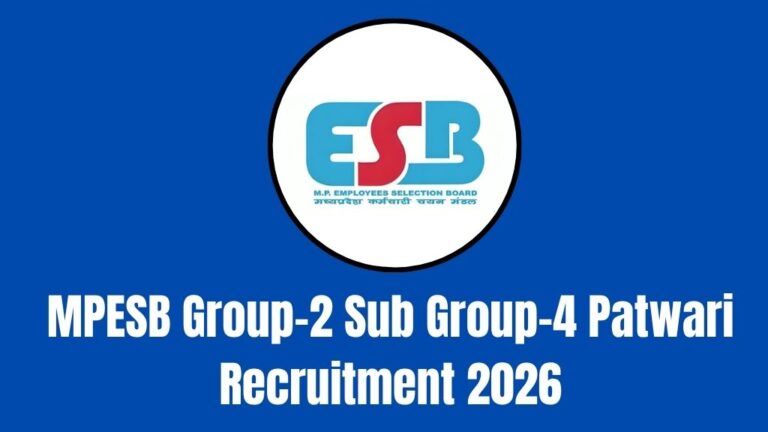 MPESB Group-2 Sub Group-4 Patwari Recruitment 2026